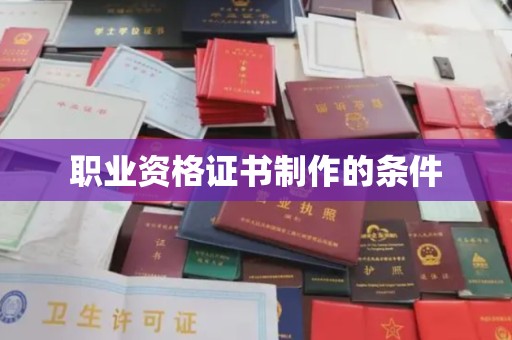 武功职业资格证书制作的条件