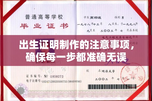 武功出生证明制作的注意事项，确保每一步都准确无误