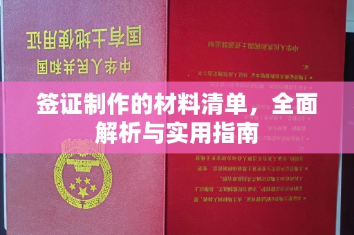 武功签证制作的材料清单，全面解析与实用指南