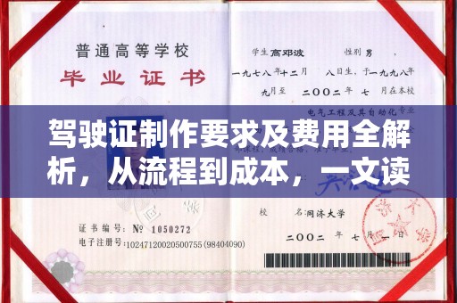武功驾驶证制作要求及费用全解析，从流程到成本，一文读懂